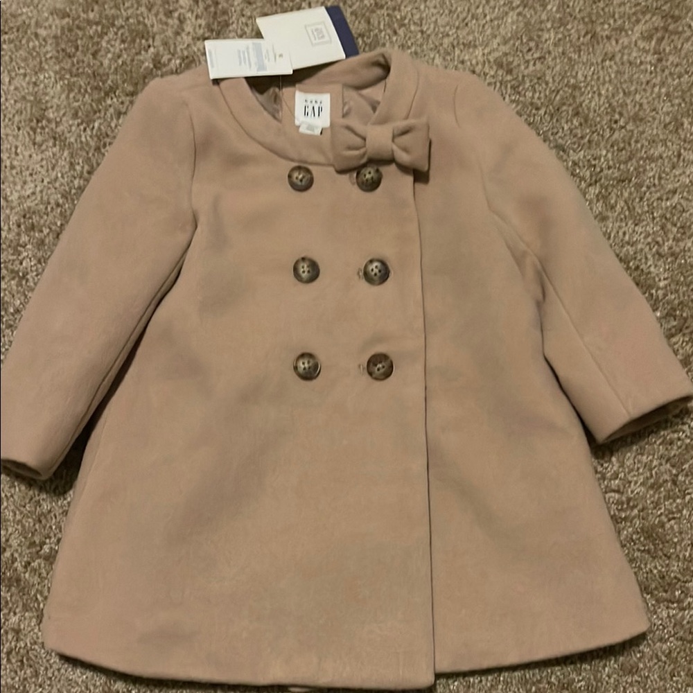 GAP Tan Peacoat with Timeless Double-Breasted Design - Picture 1 of 1